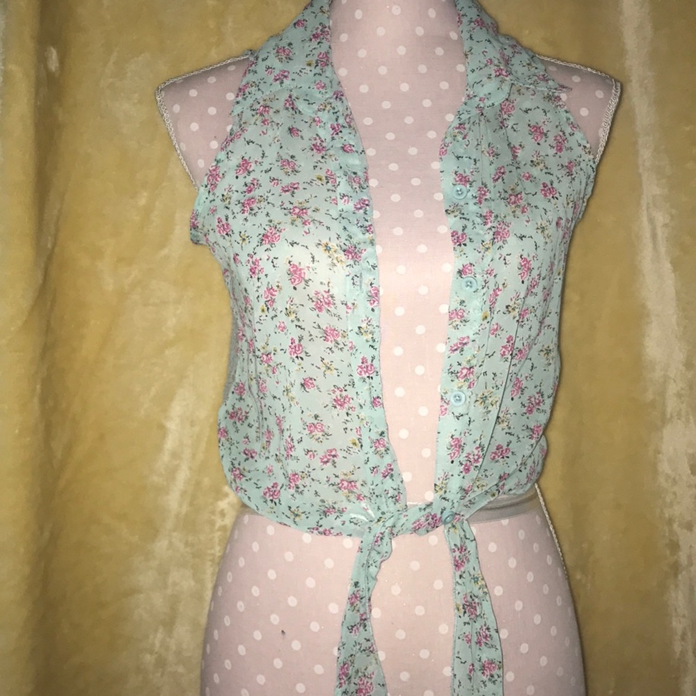 cotton express floral vest